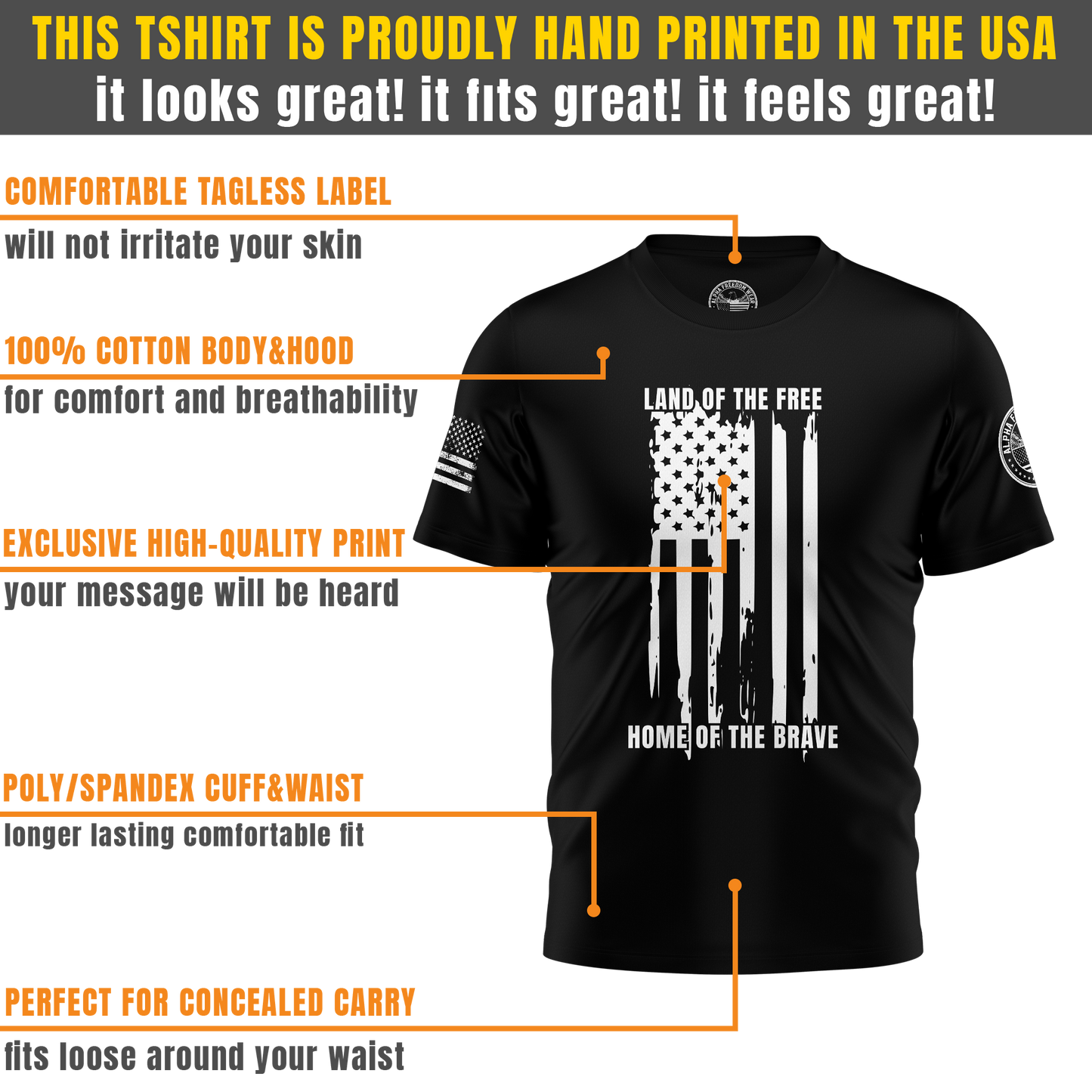 Land OF The Free, Home Of The Brave T-shirt