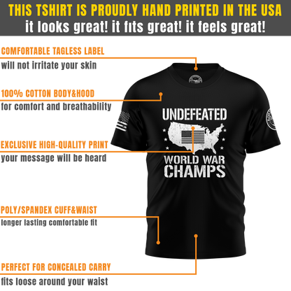 Undefeated World War Champs With USA Flag T-shirt