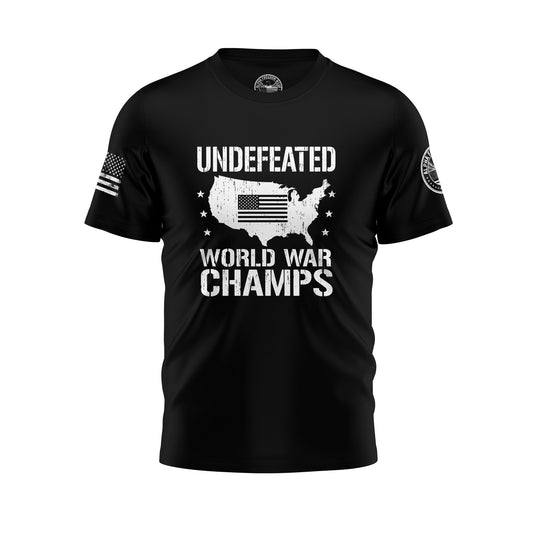 Undefeated World War Champs With USA Flag T-shirt