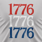 1776 Flag Sleeve Tee — Red, White & Blue on Black
