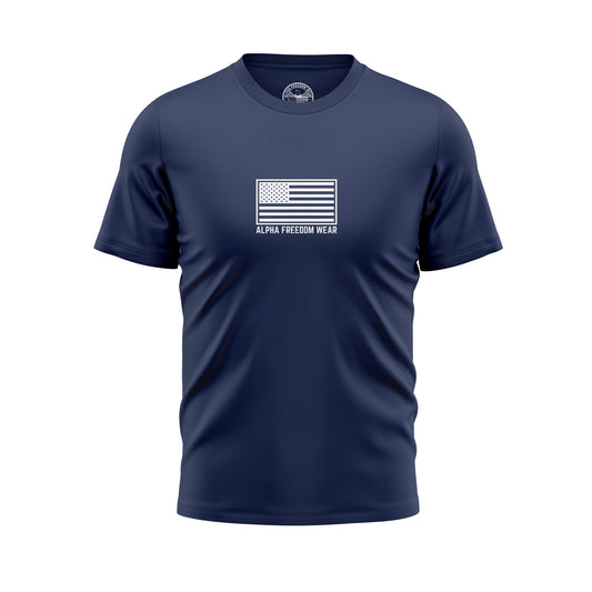 "ESSENTIALS" FLAG T-SHIRT NAVY