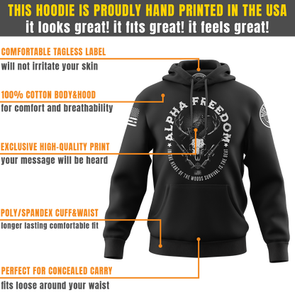 Alpha Freedom Tactical Hunter Black Hoodie