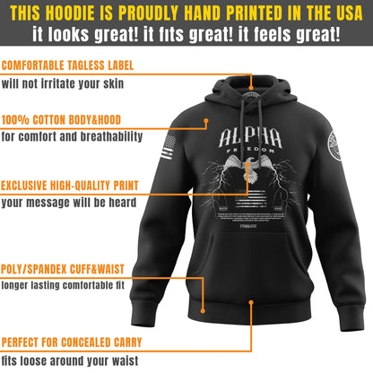 Alpha Freedom Eagle & Flag Fearless Hoodie