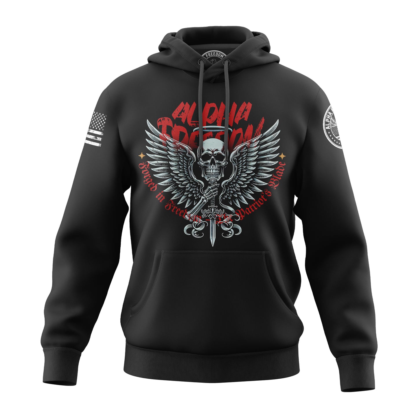 FORGED IN FREEDOM - Forged in Freedom – Skull & Blade Patriotic Hoodie