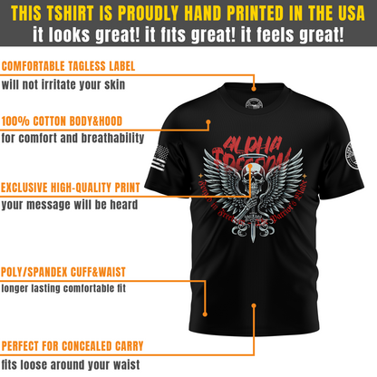 Forged in Freedom – Skull & Blade Patriotic T-shirt