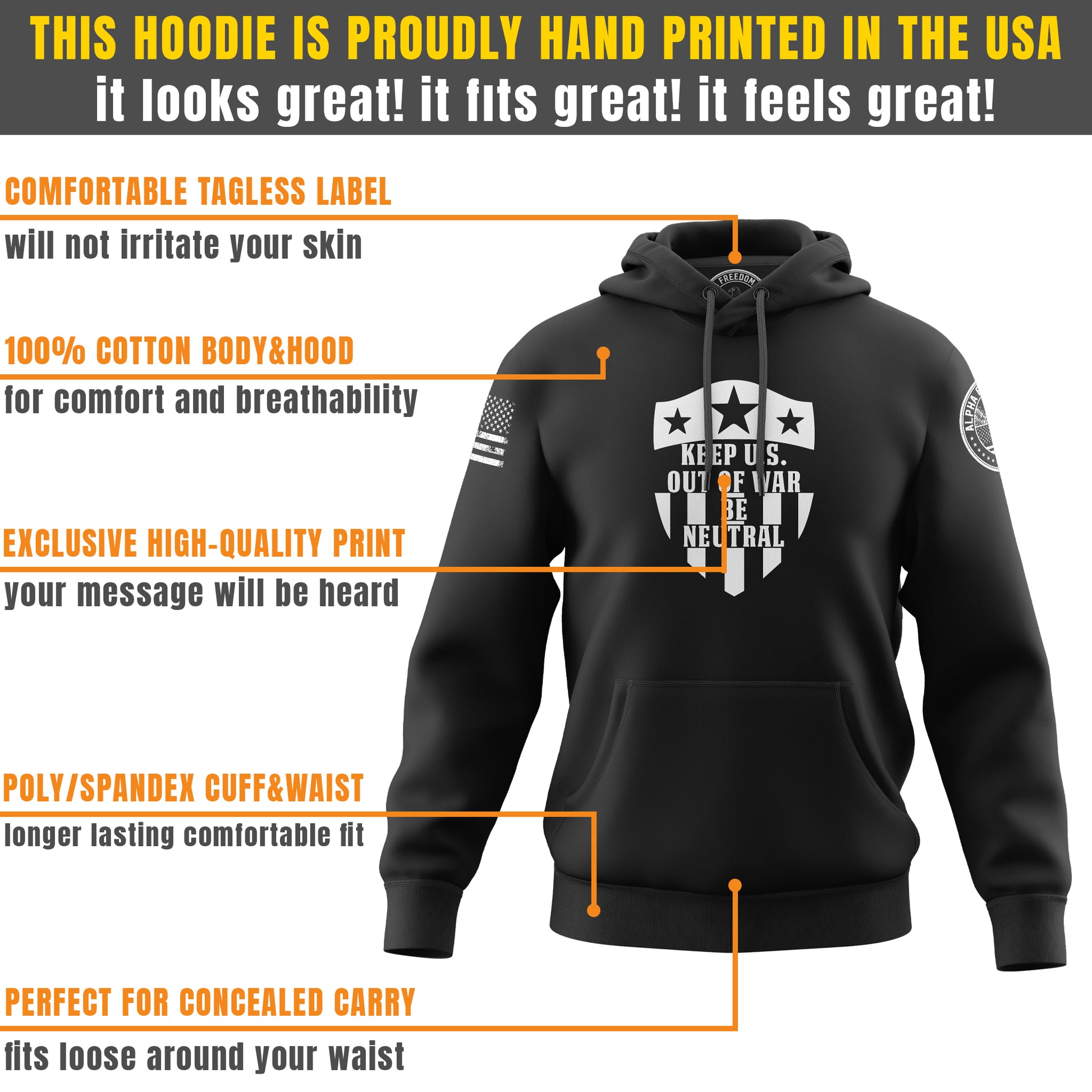 Hoodie Printed In The USA