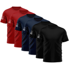 Alpha Freedom Black, Navy, Red Short Sleeve T-Shirt – USA Flag Sleeve | 6-Pack
