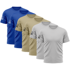 Alpha Freedom Granite, Khaki, Bright Royal Short Sleeve T-Shirt – USA Flag Sleeve | 6-Pack