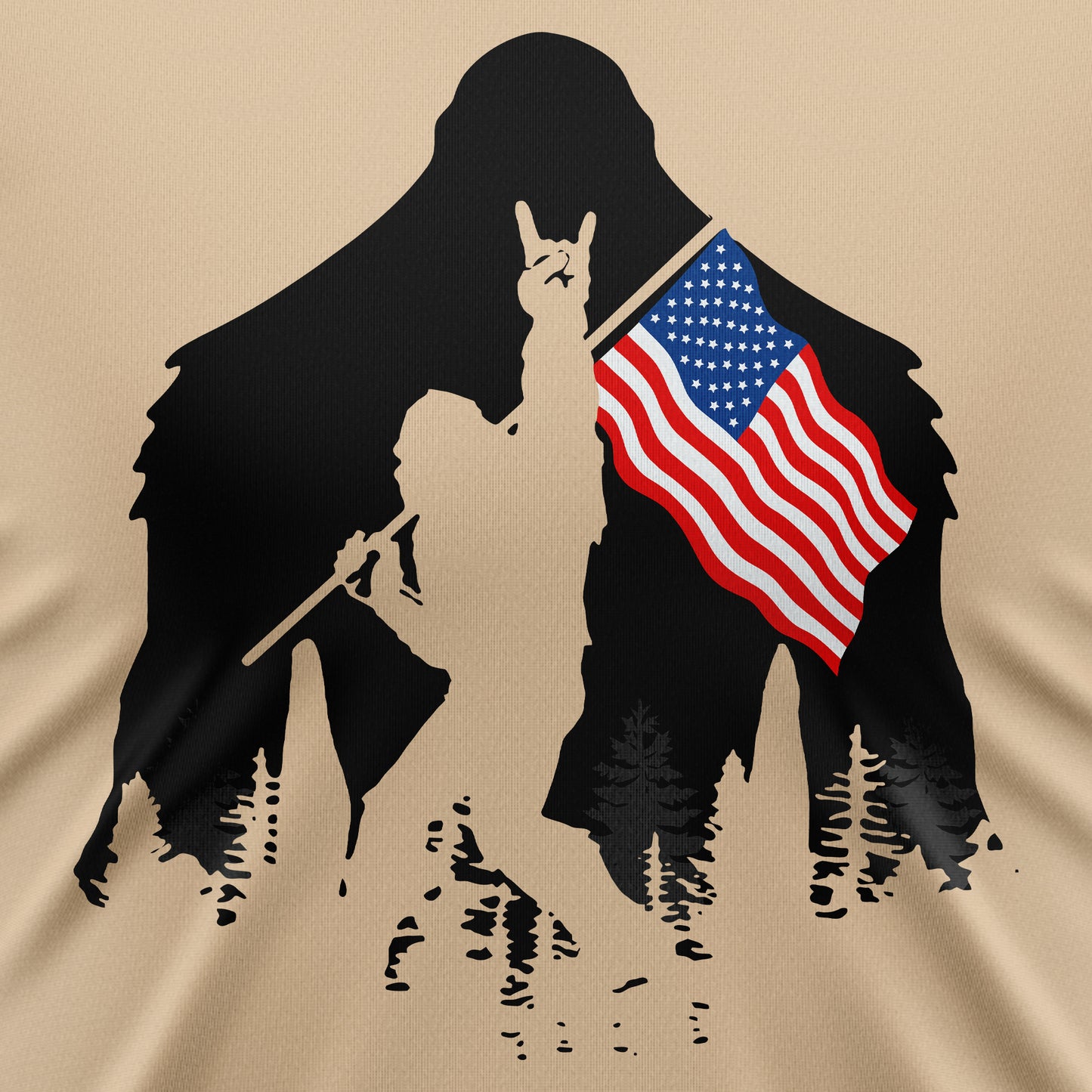 Big Foot USA Flag – T-Shirt