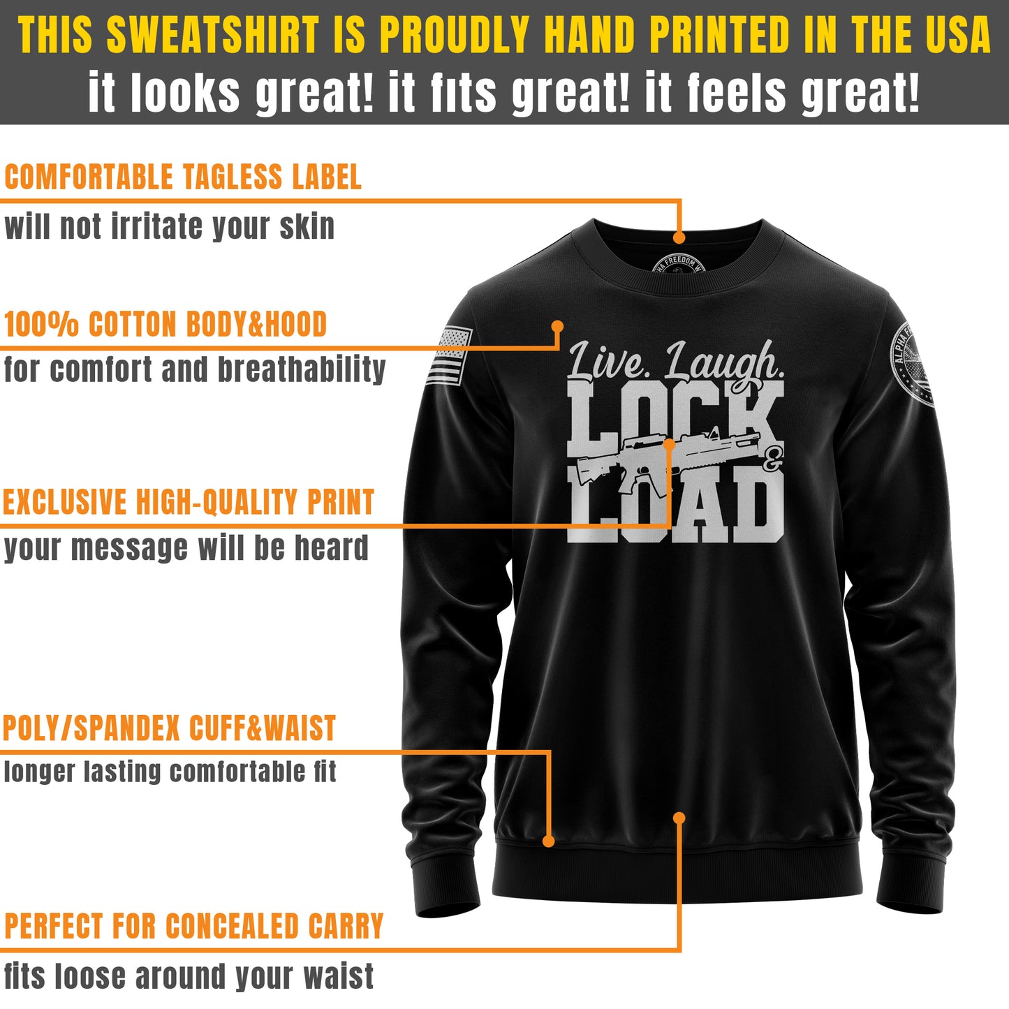 Live Laugh Lock Load – Sweatshirt