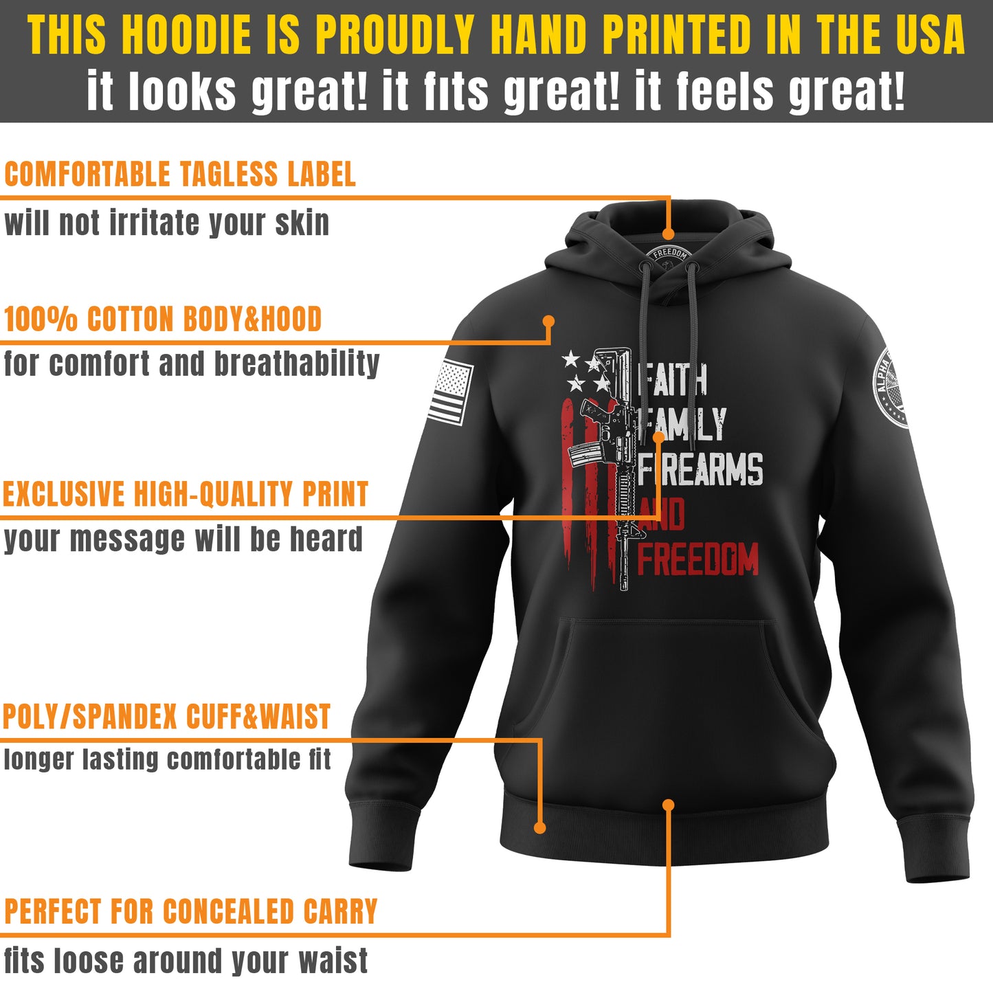 Faith, Family, Firearms & Freedom – Hoodie