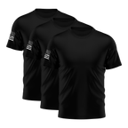 Alpha Freedom Black Short Sleeve T-Shirt – USA Flag Sleeve | 3-Pack