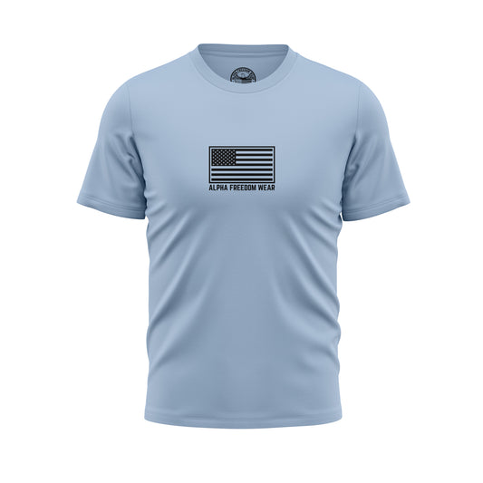 "ESSENTIALS" FLAG T-SHIRT BABY BLUE