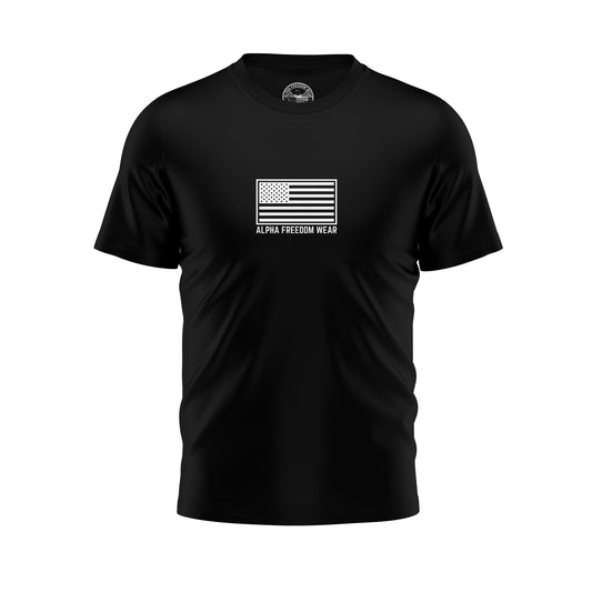 "ESSENTIALS" FLAG T-SHIRT BLACK