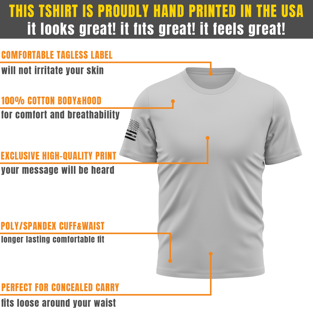 Alpha Freedom Granite Short Sleeve T-Shirt – USA Flag Sleeve | 5-Pack