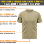Alpha Freedom Khaki Short Sleeve T-Shirt – USA Flag Sleeve | 3-Pack