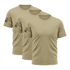Alpha Freedom Khaki Short Sleeve T-Shirt – USA Flag Sleeve | 3-Pack