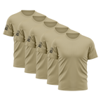 Alpha Freedom Khaki Short Sleeve T-Shirt – USA Flag Sleeve | 5-Pack