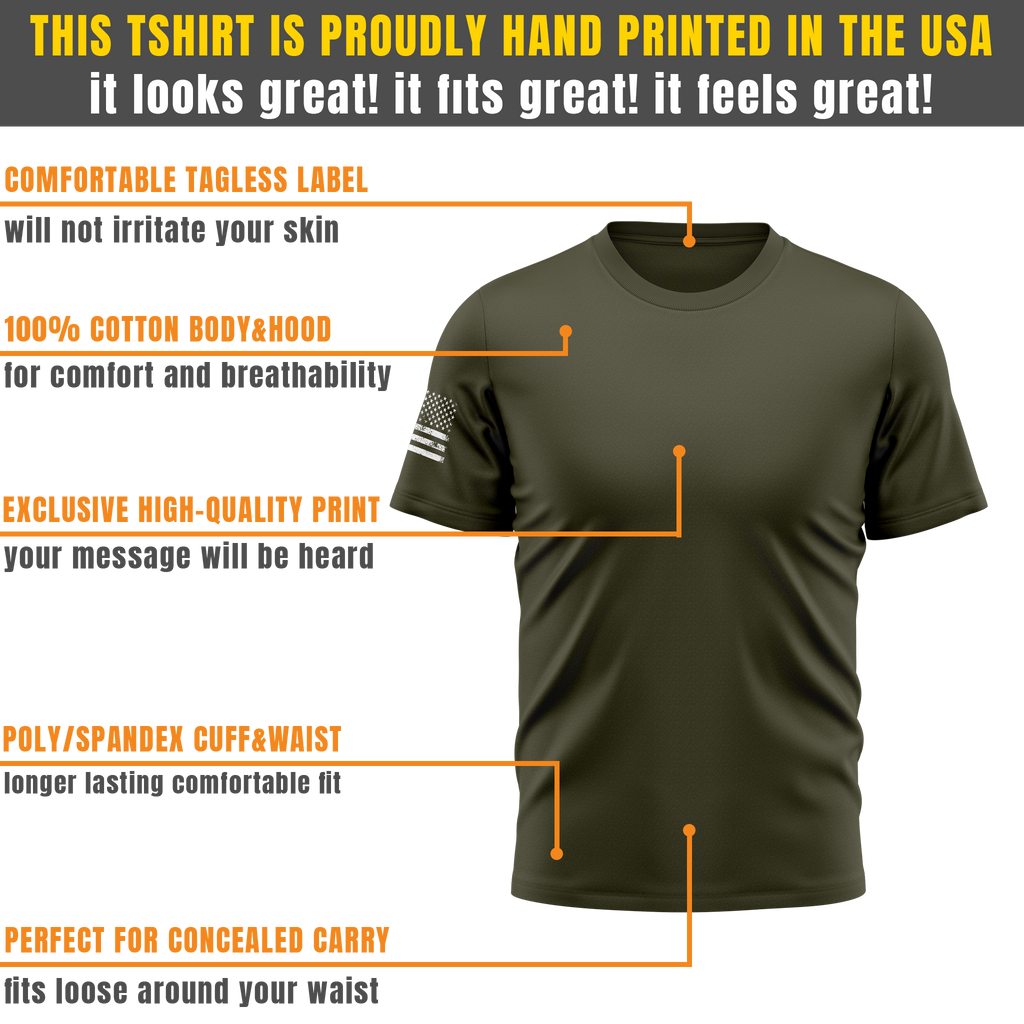 Alpha Freedom Army Short Sleeve T-Shirt – USA Flag Sleeve | 5-Pack