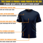 Alpha Freedom Navy Blue Short Sleeve T-Shirt – USA Flag Sleeve | 3-Pack