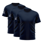 Alpha Freedom Navy Blue Short Sleeve T-Shirt – USA Flag Sleeve | 3-Pack