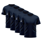 Alpha Freedom Navy Blue Short Sleeve T-Shirt – USA Flag Sleeve | 5-Pack