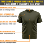 Alpha Freedom Army Short Sleeve T-Shirt – USA Flag Sleeve | 3-Pack
