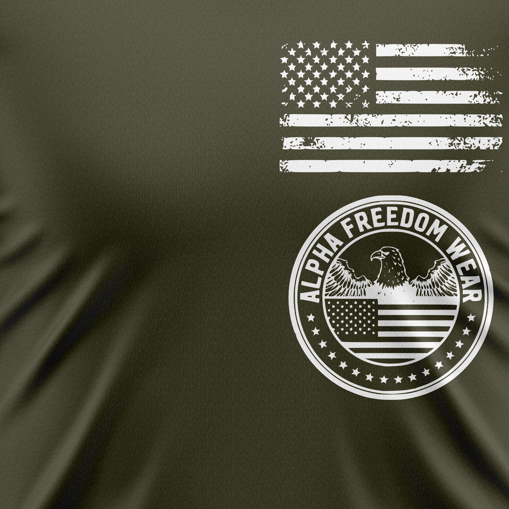 Strength Through Suffering Tee — USA Flag Sleeve