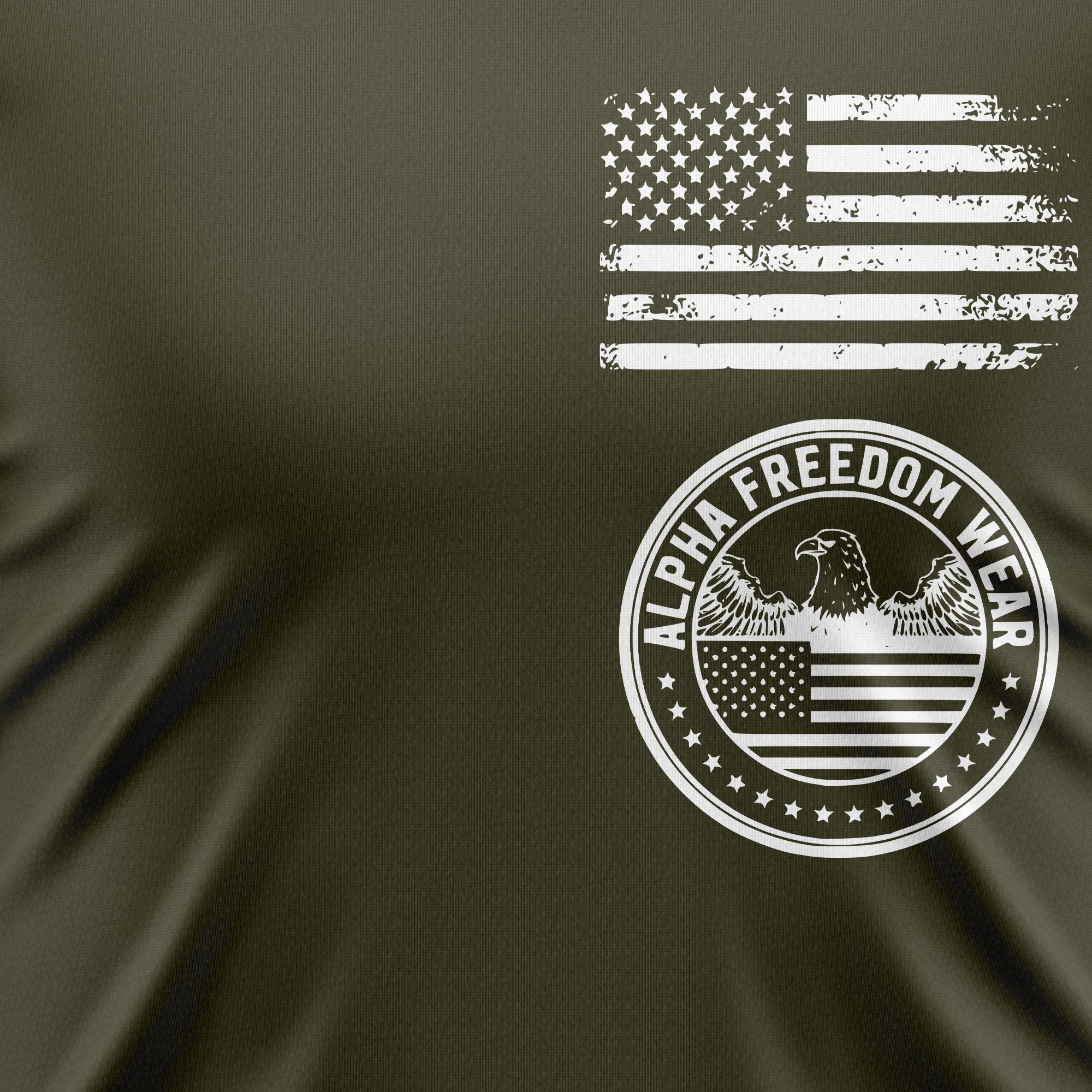 Strength Through Suffering Tee — USA Flag Sleeve