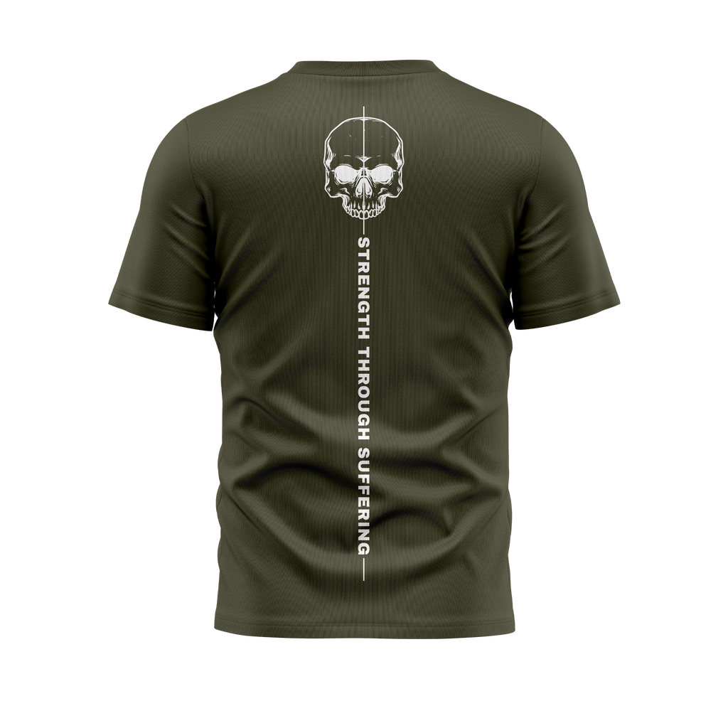 Strength Through Suffering Tee — USA Flag Sleeve