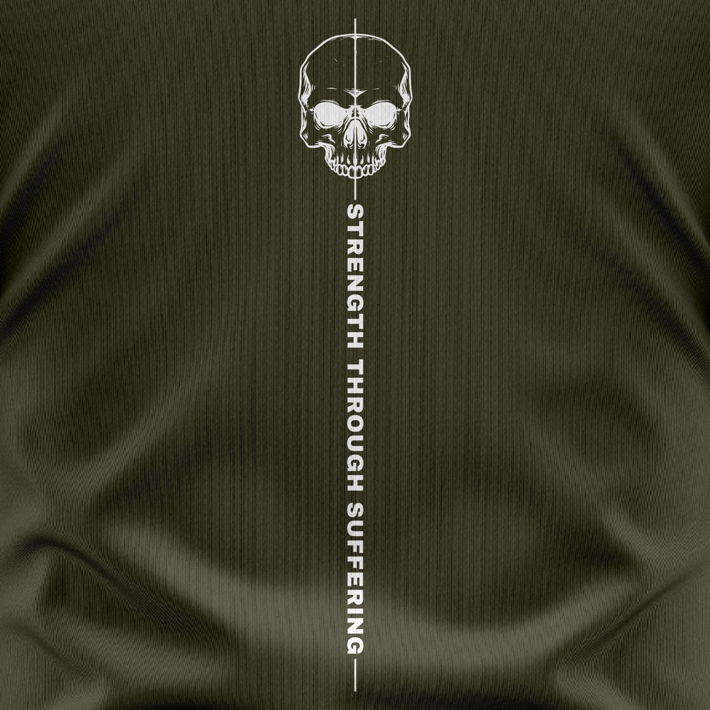 Strength Through Suffering Tee — USA Flag Sleeve