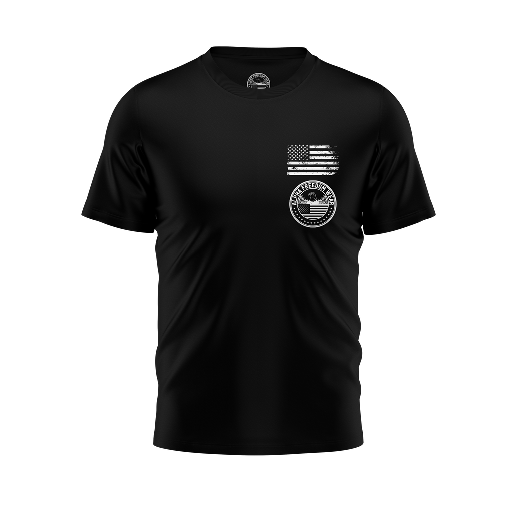 Strength Through Suffering Tee — USA Flag Sleeve