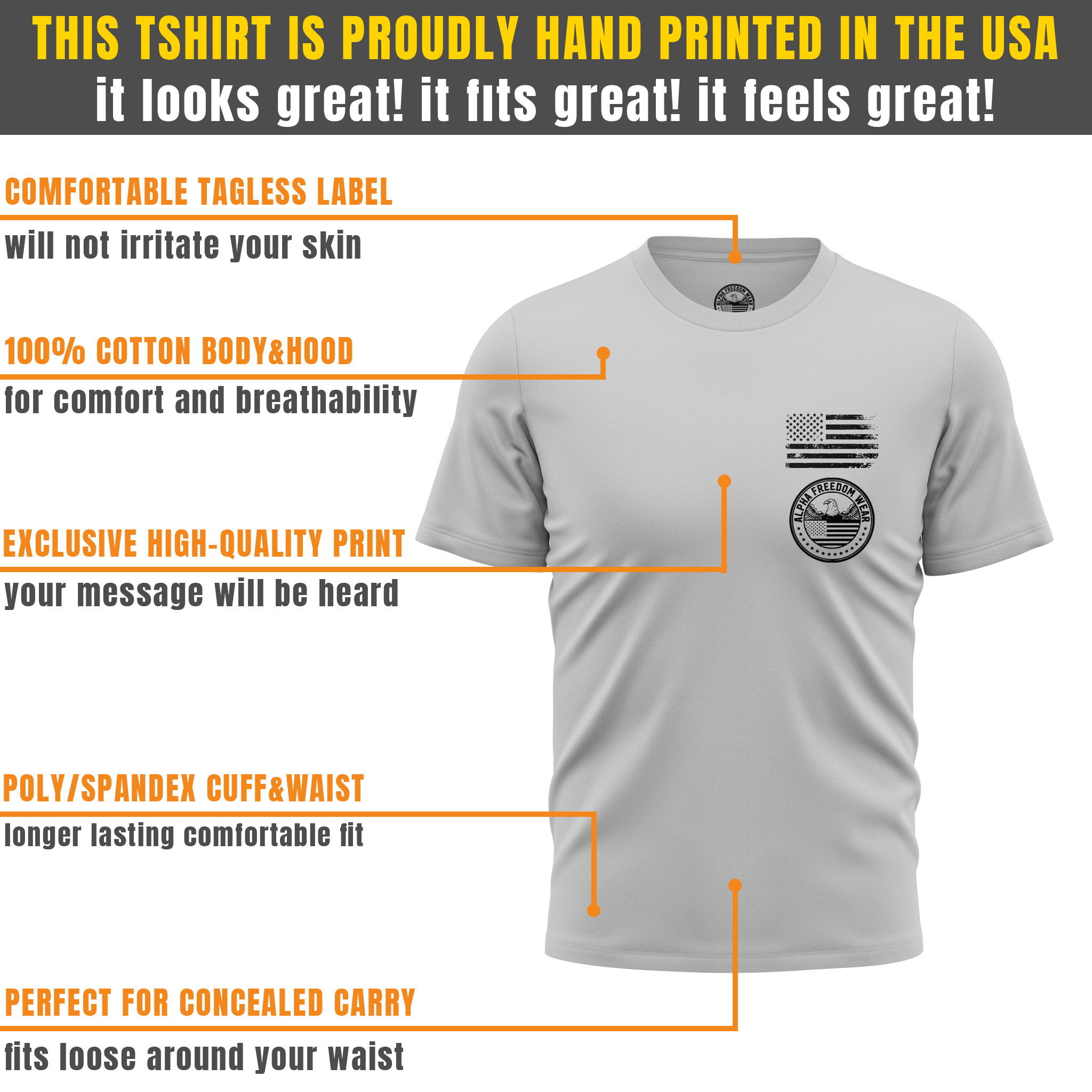 Strength Through Suffering Tee — USA Flag Sleeve