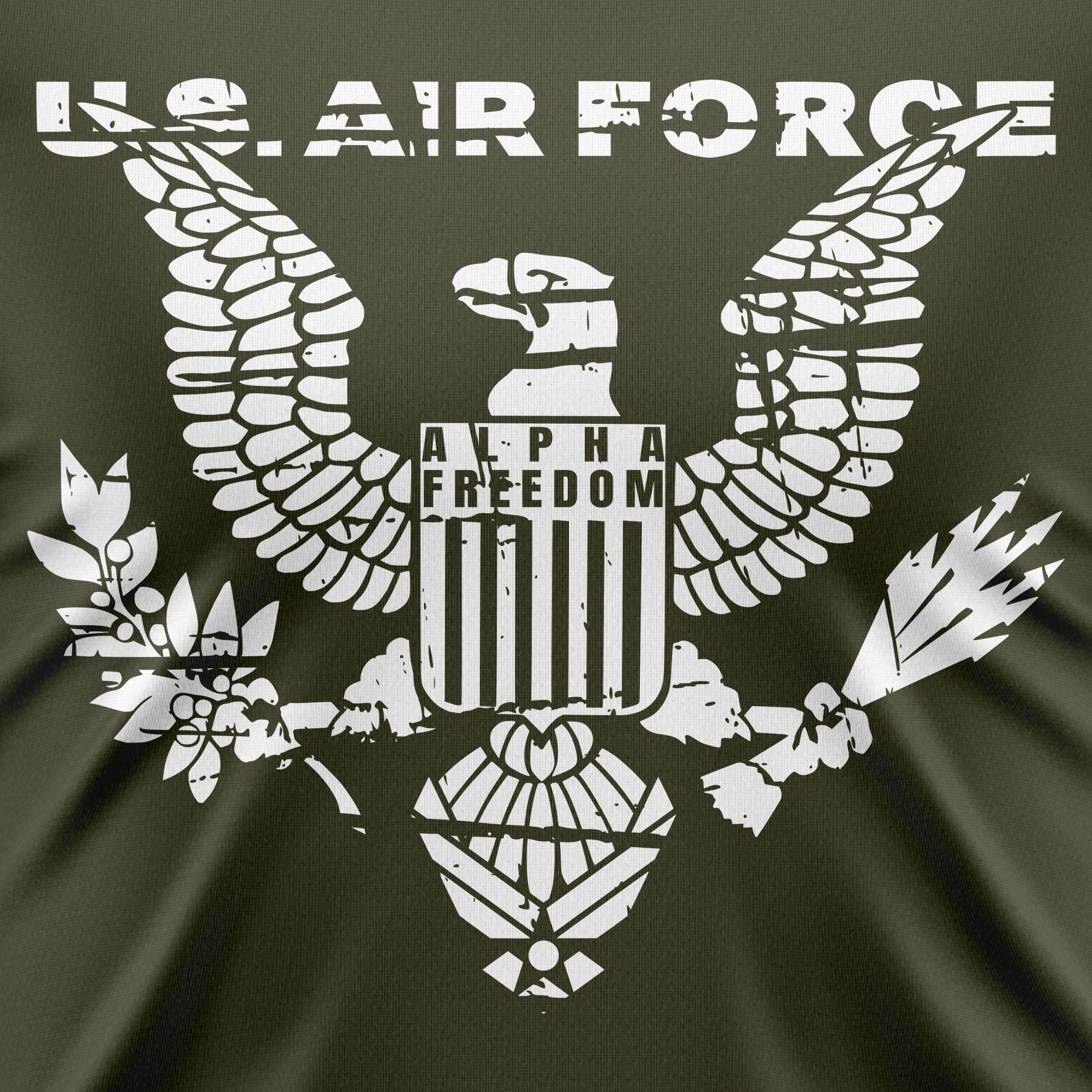 Air Force Patriotic Tee — USA Flag Sleeve
