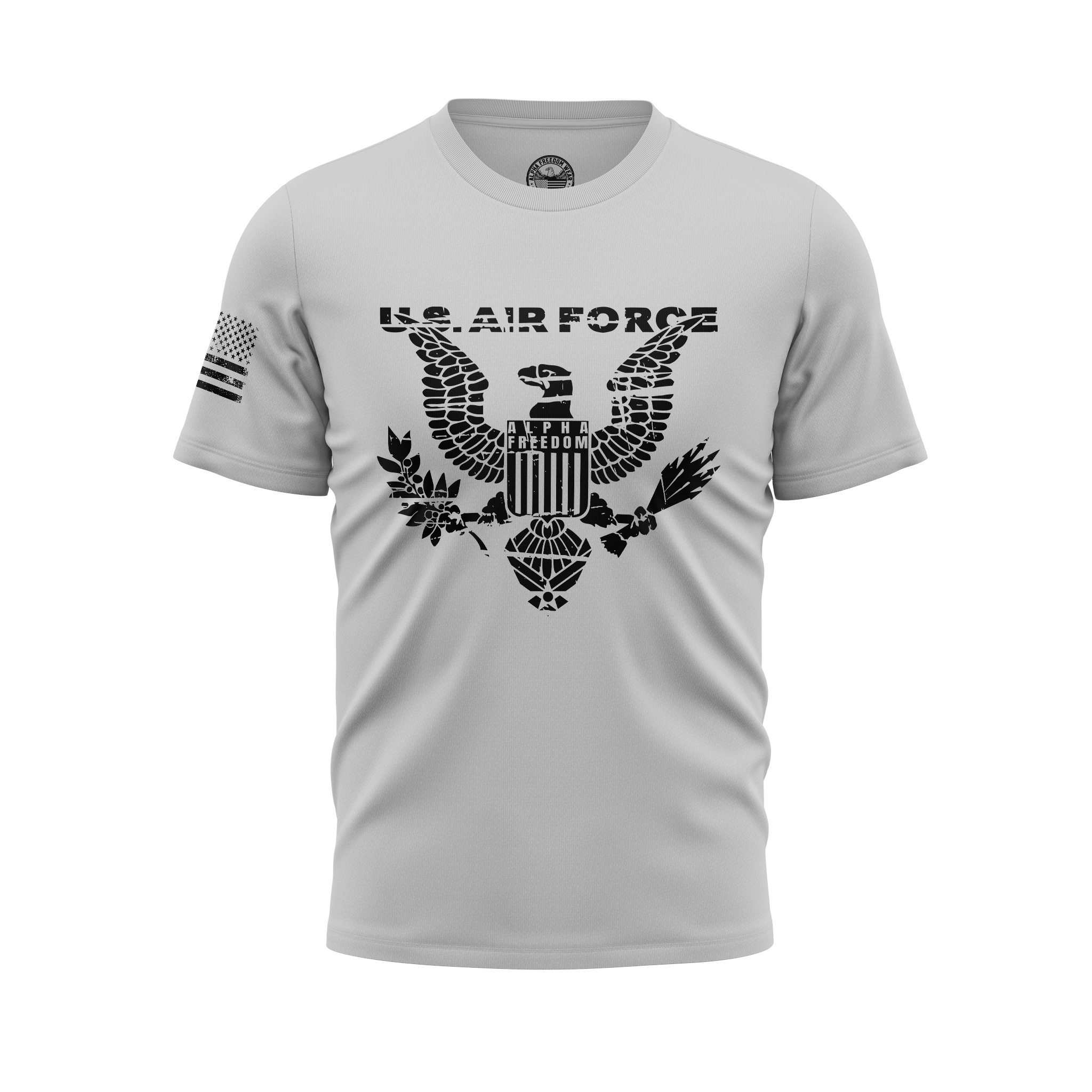 Air Force Patriotic Tee — USA Flag Sleeve