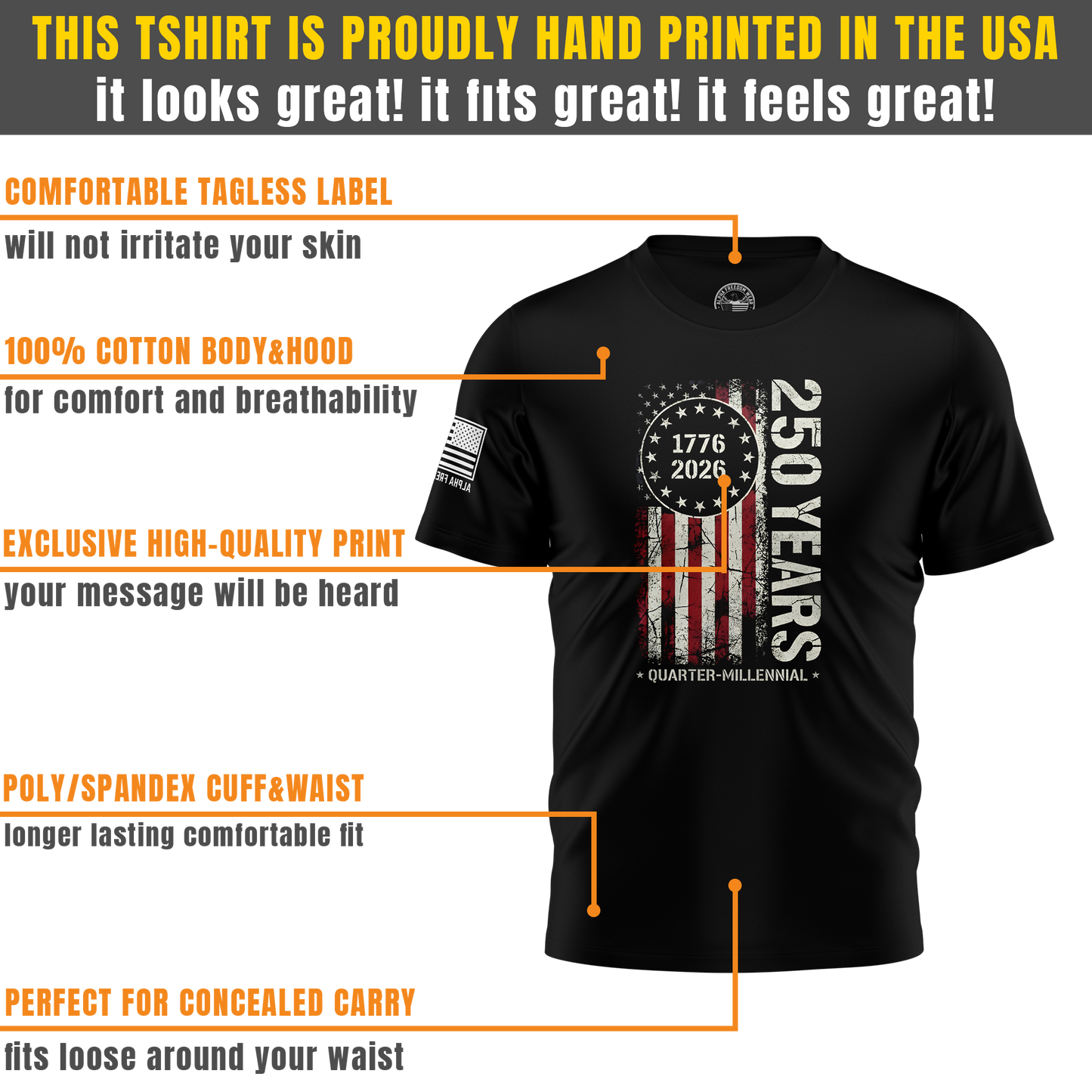 250 Years of America Limited Edition T-Shirt (1776–2026) | Only 250 Made