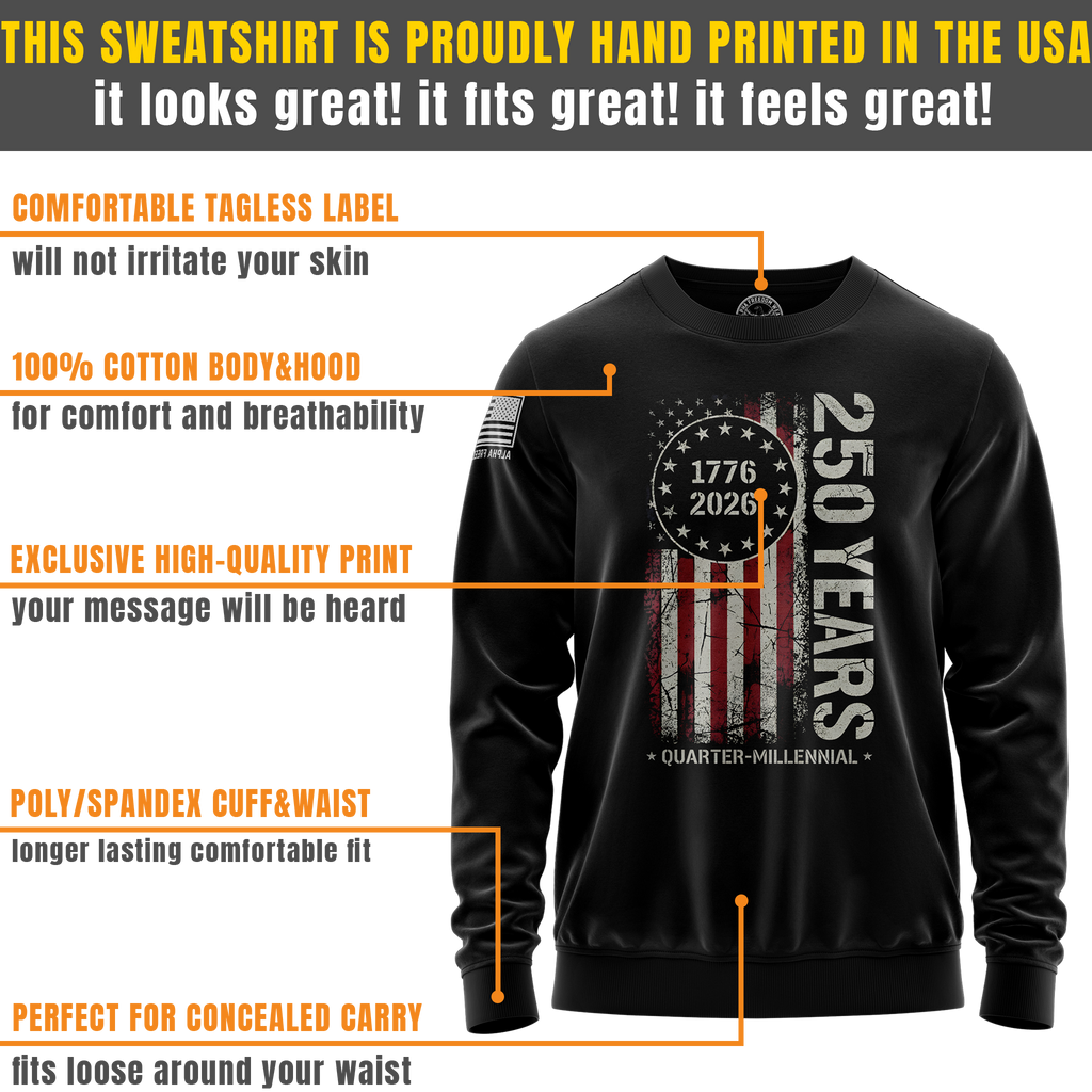 250 Years of America Limited Edition Crewneck Sweatshirt (1776–2026) | Only 250 Made