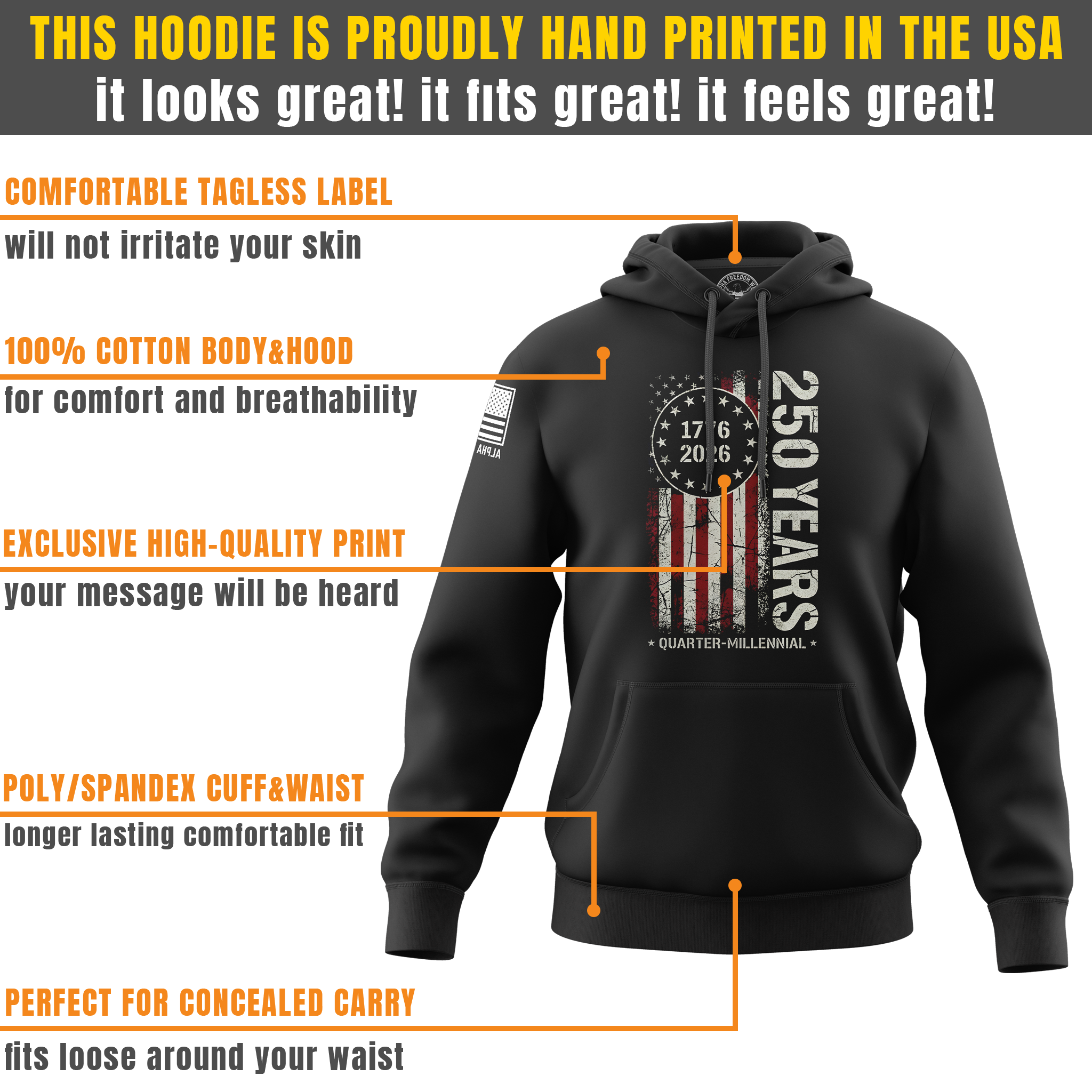250 Years of America Limited Edition Hoodie (1776–2026) | Only 250 Made