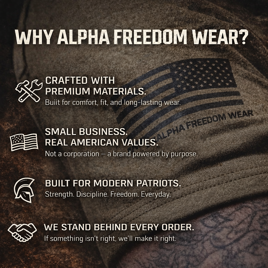 Alpha Freedom Khaki Short Sleeve T-Shirt – USA Flag Sleeve | 3-Pack