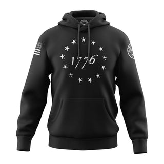 1776 with stars - Black Hoodie